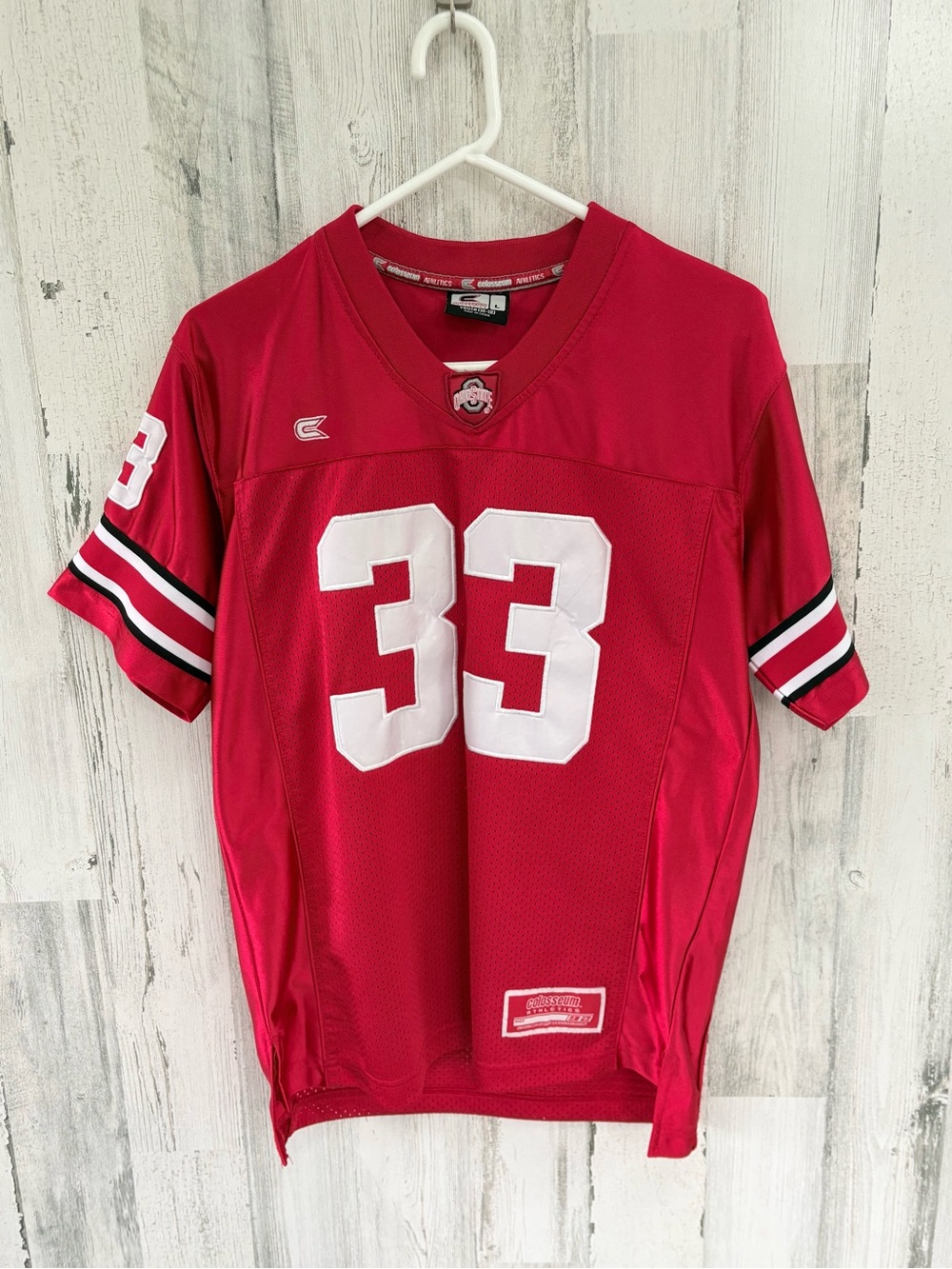 Colosseum Youth Size Large 16-18 Ohio Stare Jack Sawyer Jersey #33 V-Neck